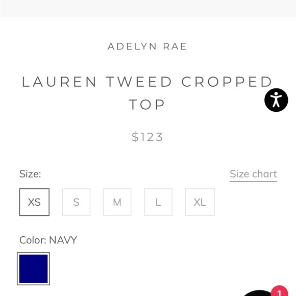 SOLD- ADELYN RAE Lauren Tweed Crop Top - Picture 3 of 8